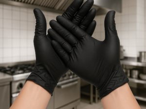 جوانتي اسود لاتكس 100 قطعه علبة